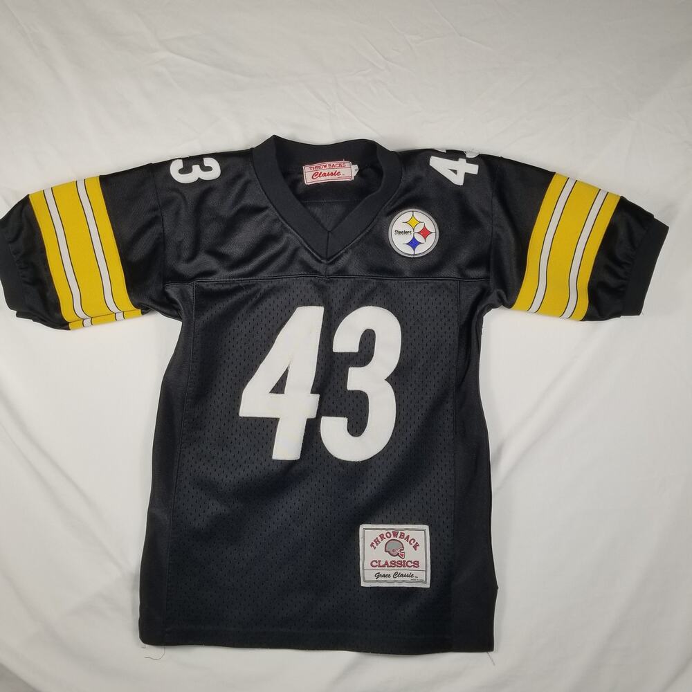 Throwback Classics Steelers Troy Polamalu #43 Youth S Black Stitched Jersey